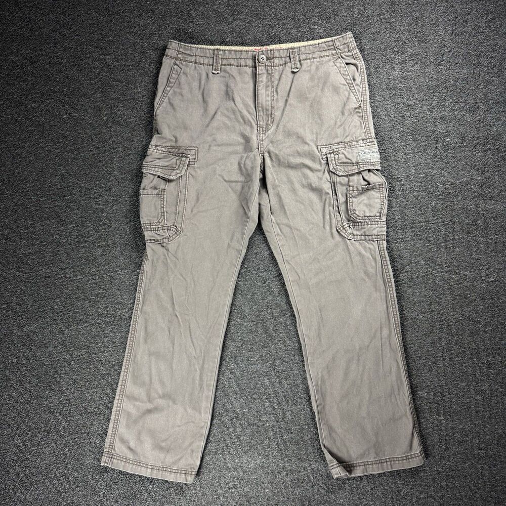 Vintage Unionbay Baggy Wide Leg Cargo Pants Gray 34x30 Skater Grunge Y2K 90s